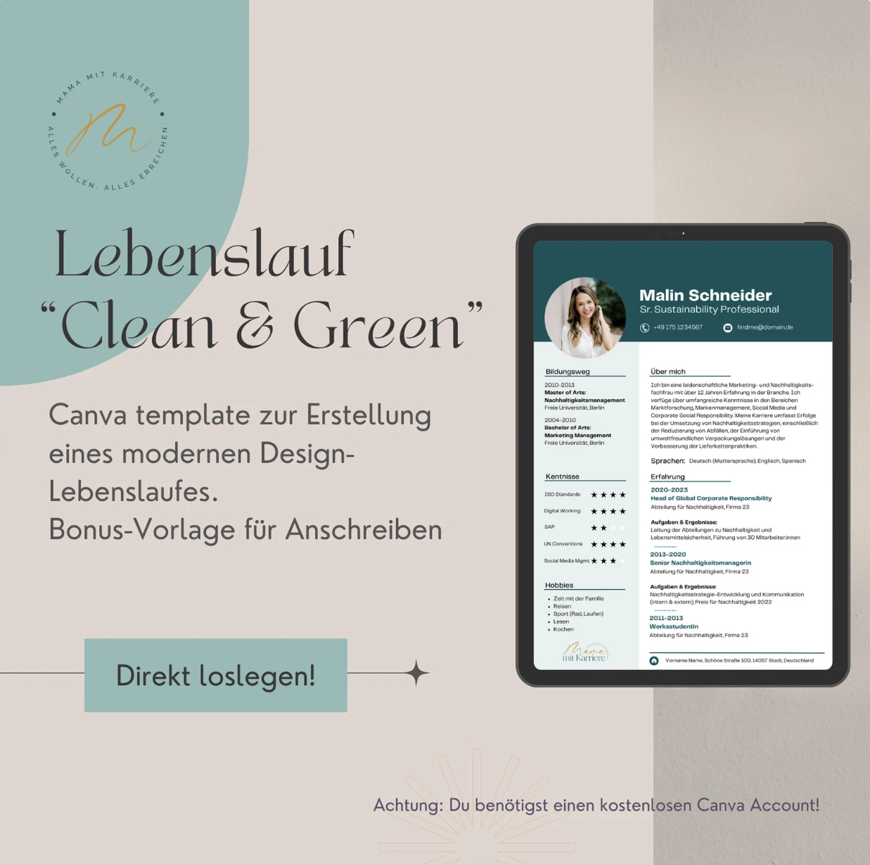 Lebenslauf-Vorlage