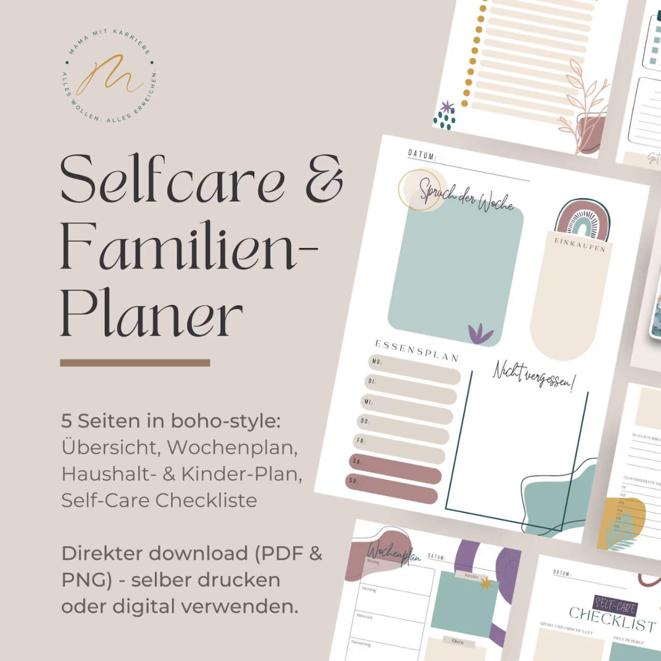 Self-care und Familienplaner im Shop